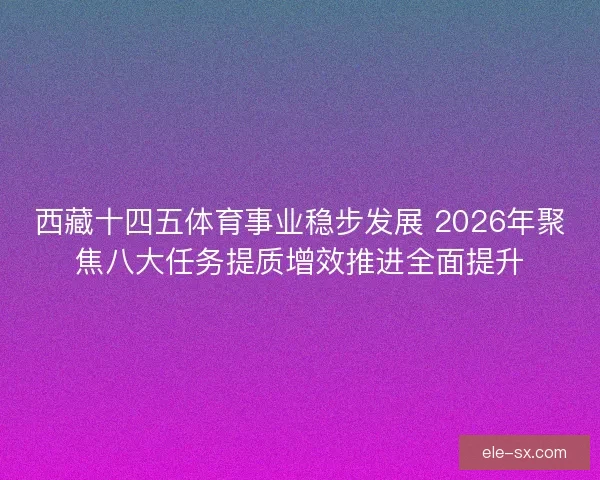 西藏十四五体育事业稳步发展 2026年聚焦八大任务提质增效推进全面提升
