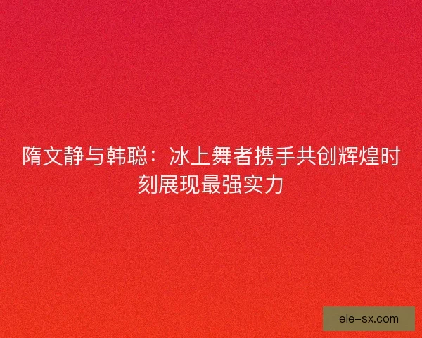 隋文静与韩聪：冰上舞者携手共创辉煌时刻展现最强实力