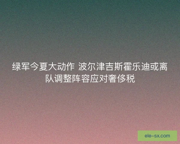 绿军今夏大动作 波尔津吉斯霍乐迪或离队调整阵容应对奢侈税 绿军今夏大动作 波尔津吉斯霍乐迪或离队调整阵容应对奢侈税